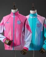 מעיל רוח דו-צדדי ברצלונה Pink & Light Blue