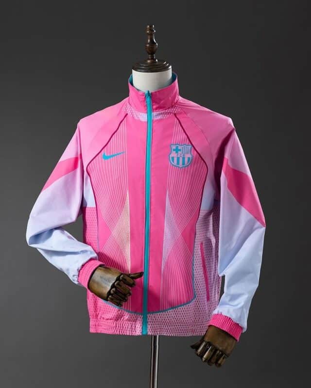 מעיל רוח דו-צדדי ברצלונה Pink & Light Blue