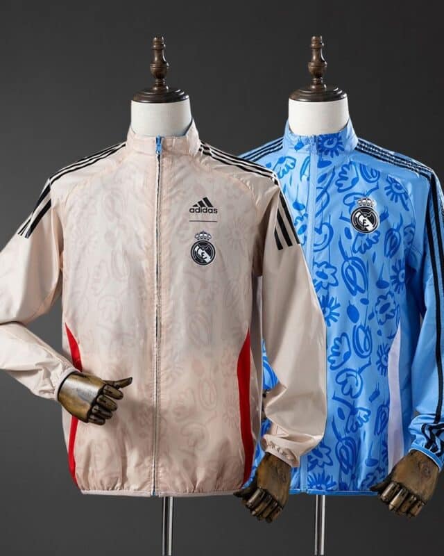 מעיל רוח דו-צדדי ריאל מדריד Beige & Blue