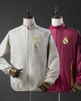 מעיל רוח דו-צדדי ריאל מדריד Beige & Red