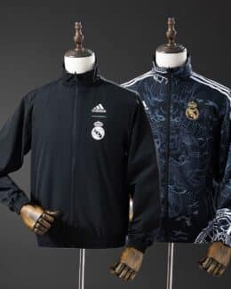 מעיל רוח דו-צדדי ריאל מדריד Black & Black Dragon