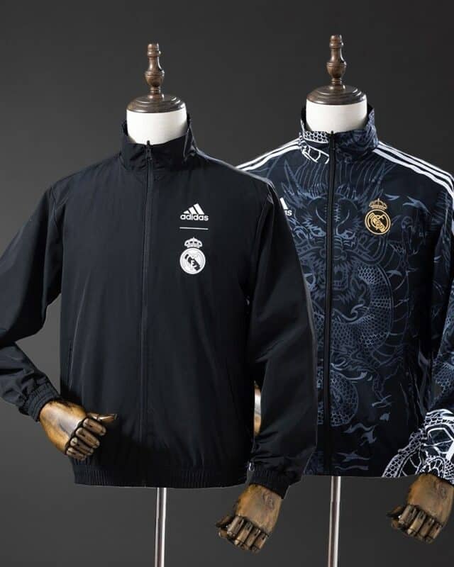 מעיל רוח דו-צדדי ריאל מדריד Black & Black Dragon