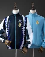 מעיל רוח דו-צדדי ריאל מדריד Navy & Sky Blue