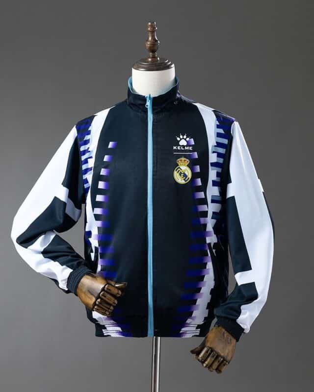 מעיל רוח דו-צדדי ריאל מדריד Navy & Sky Blue