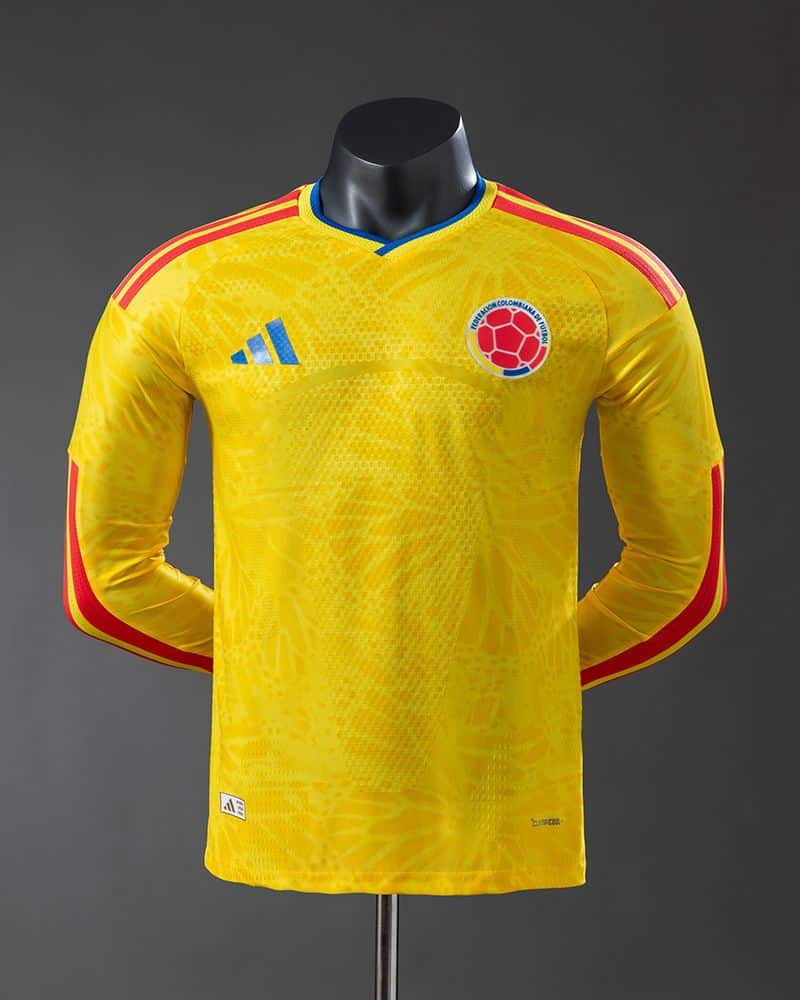 Colombia Home World Cup 2026 Long Sleeve Player (1) חולצת בית ארוכה קולומביה מונדיאל 2026 גרסת שחקן