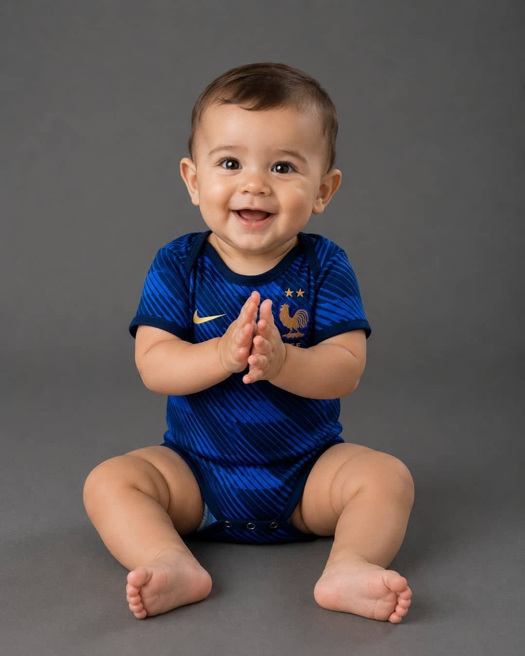 France Home World Cup 2026 Babies (model) בגד גוף לבייבי מדי בית צרפת מונדיאל 2026 – תמונה 1