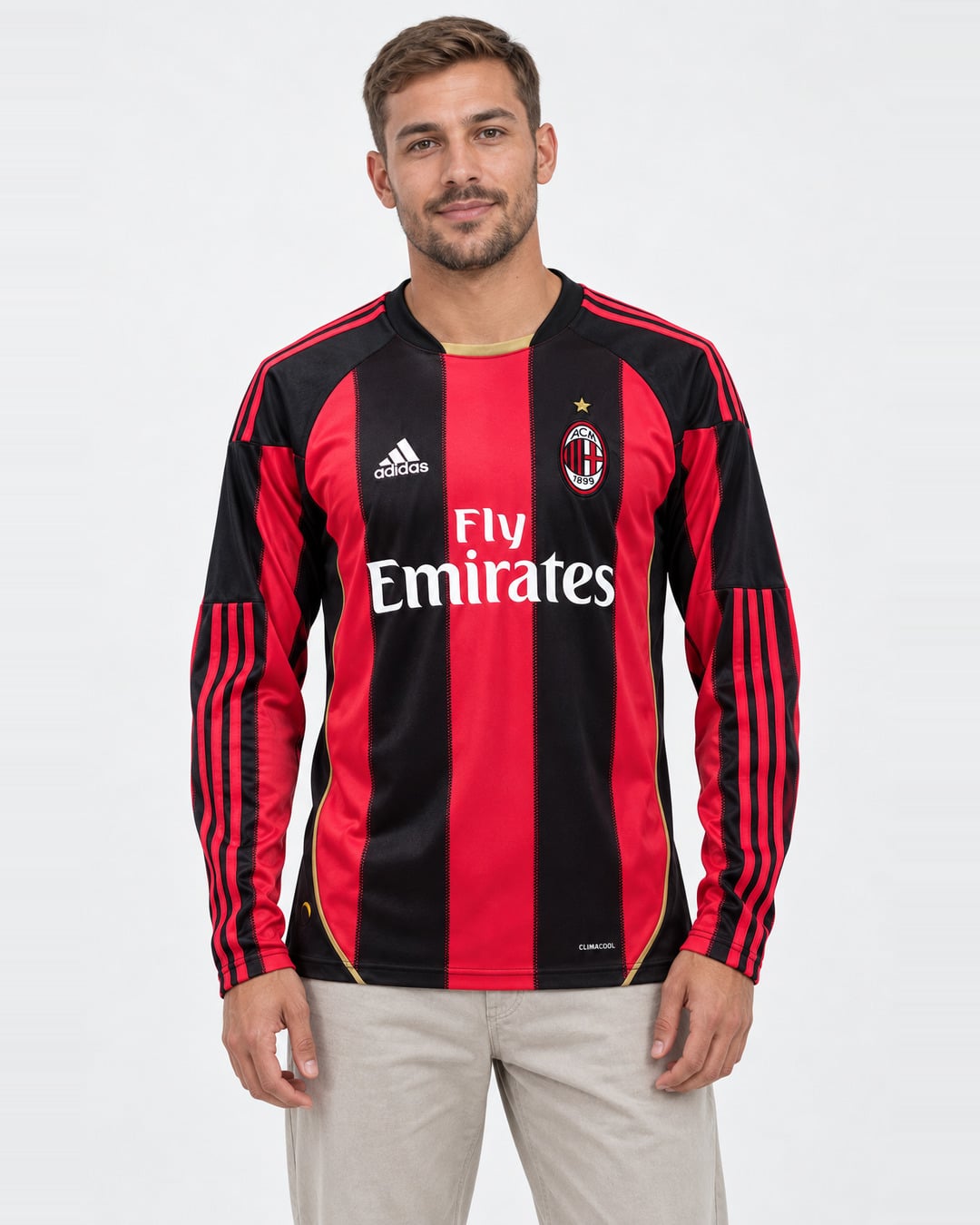 AC Milan Home Jersey 2010-2011 Long Sleeve (model) חולצת בית ארוכה מילאן עונת 2010/2011 – תמונה 1