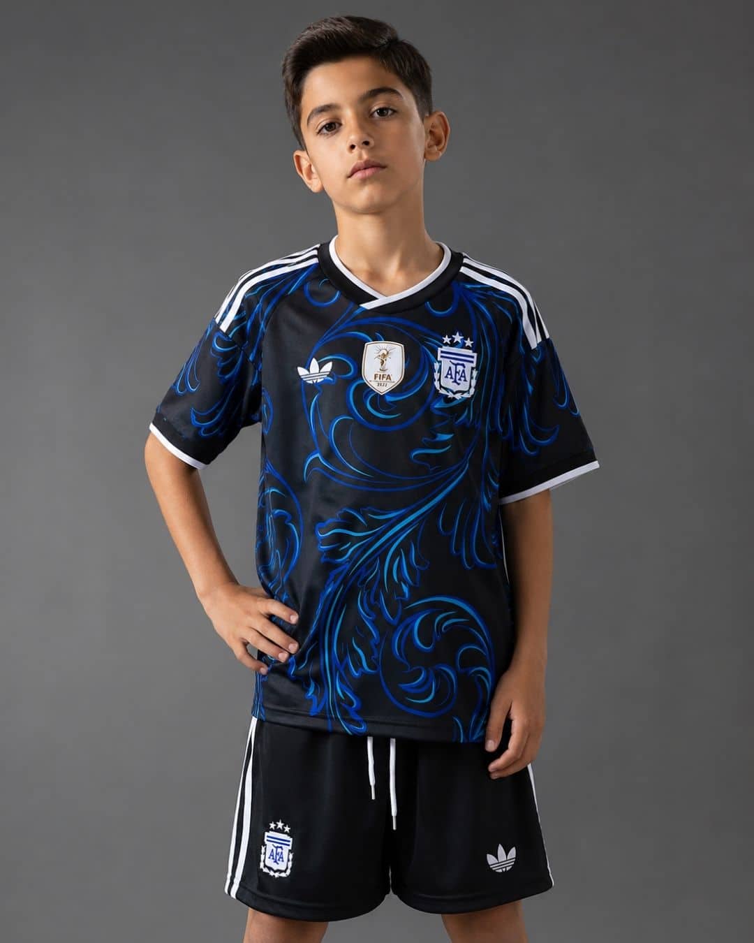 Argentina-Away-World-Cup-2026-Kids-New-model סט ילדים מדי חוץ ארגנטינה מונדיאל 2026