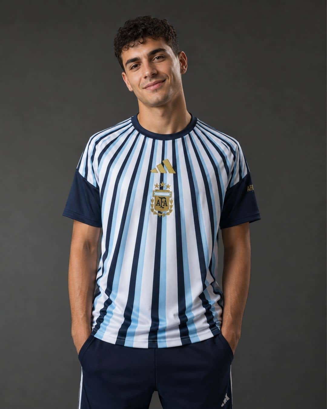 Argentina-Pre-Match-World-Cup-2026-model חולצת טרום משחק ארגנטינה מונדיאל 2026