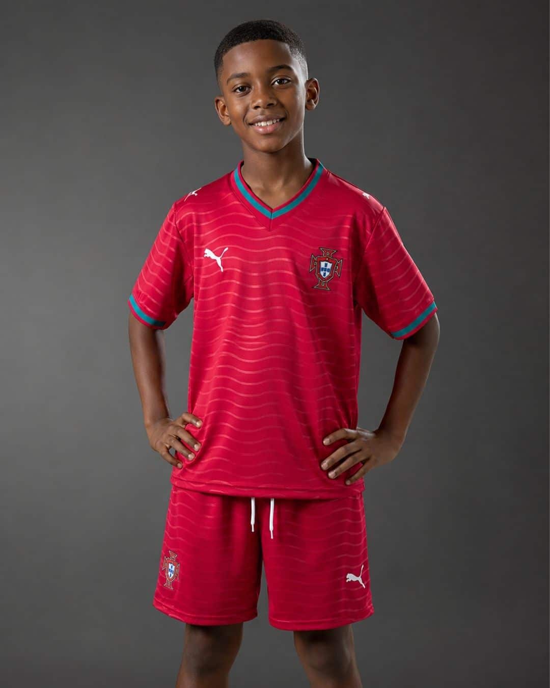 Portugal-Home-World-Cup-2026-Kids-New-model סט ילדים מדי בית פורטוגל מונדיאל 2026