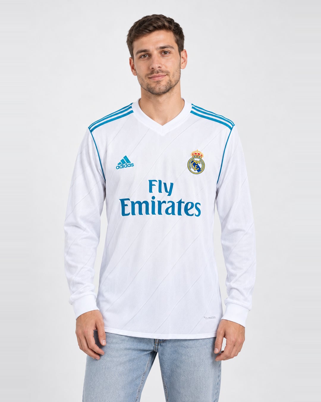Real Madrid Home Jersey 2017-2018 Long Sleeve (model) חולצת בית ארוכה ריאל מדריד עונת 2017/2018 – תמונה 1