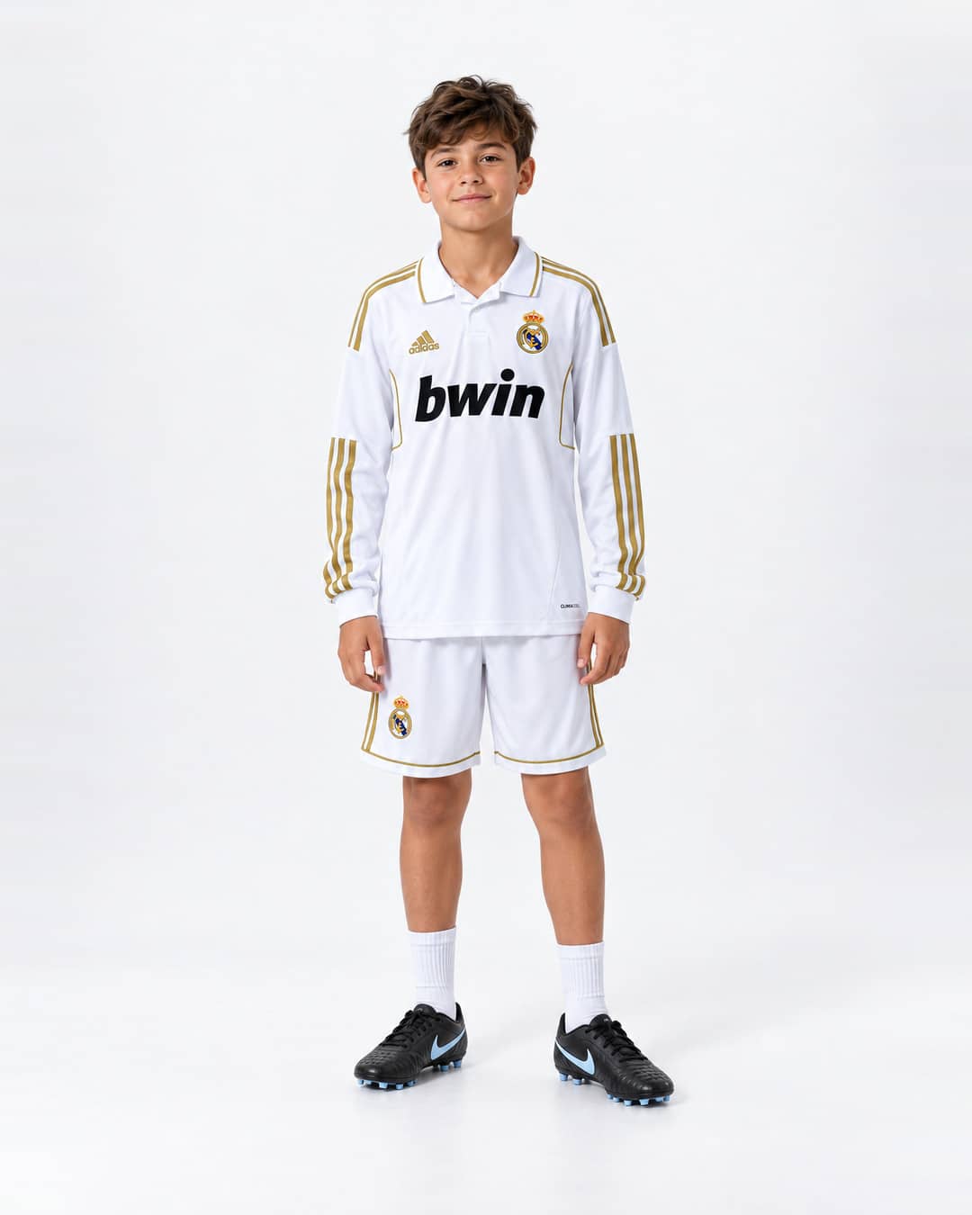 Real Madrid Home Kit 2011-2012 Long Sleeve Kids (model) סט ילדים ארוך מדי בית ריאל מדריד עונת 2011/2012 – תמונה 1