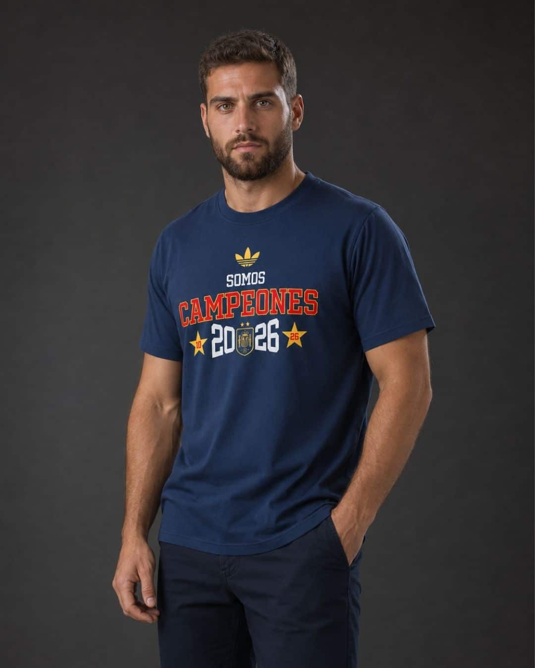 Spain-Champions-2026-Navy-Blue-model חולצת זכייה ספרד מונדיאל 2026 צבע כחול נייבי