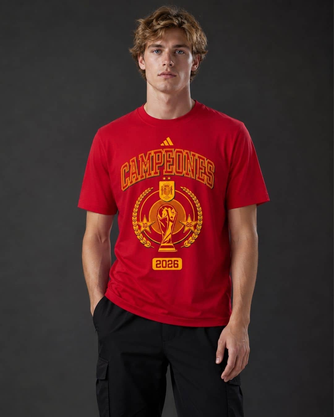 Spain-Champions-2026-Red-model חולצת זכייה ספרד מונדיאל 2026 צבע אדום