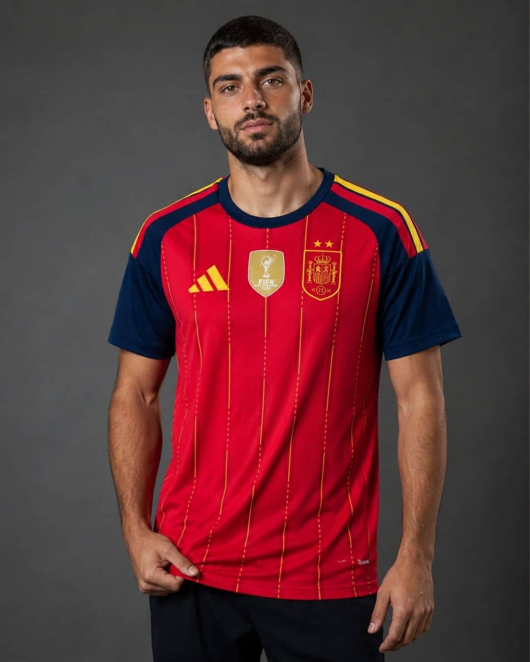Spain-Home-World-Cup-2026-Champions-model חולצת בית ספרד מונדיאל 2026 גרסת אלופת העולם